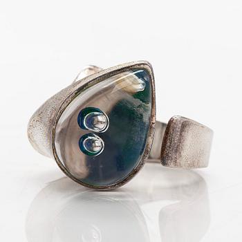 Björn Weckström, ring, "Ara", sterling silver with acrylic plastic, Lapponia 1975.