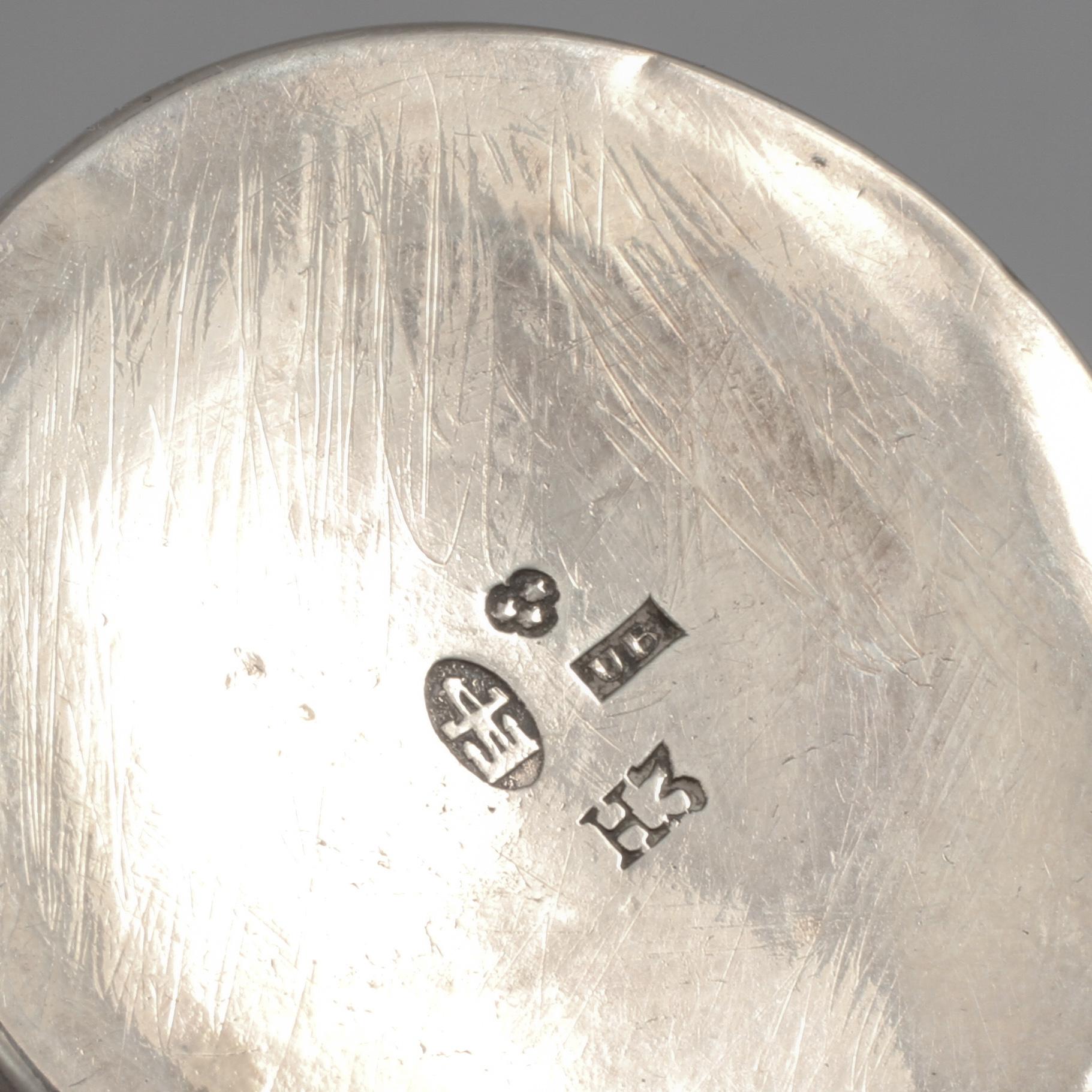 SUPKOPPAR, 4 st, silver, Sverige, 1800-tal, vikt 139 gram.