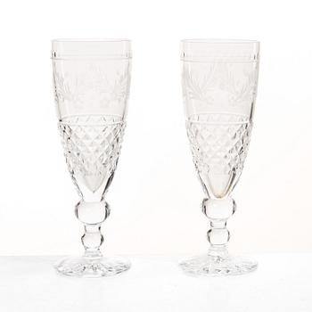 A set of seven "Elvira Madigan" champagne flutes by Kosta.