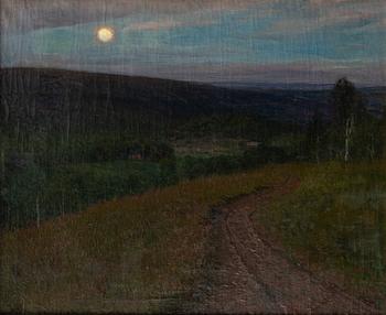 Anshelm Schultzberg, Moonlit path.