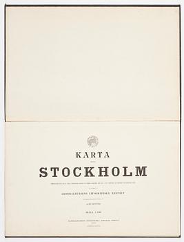 KARTBOK, "Karta öfver Stockholm", 1899, utgiven av generalstabens litografiska anstalt.