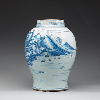 A large blue and white vase, Qing dynasty, Qianlong (1736-95).