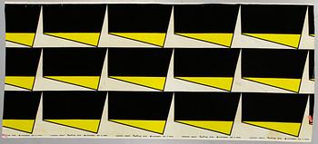 Olle Baertling, tygvåd, "Margot", handtryckt sammet, ca 297,5 x 126,5 cm (total bredd 131,5 cm).