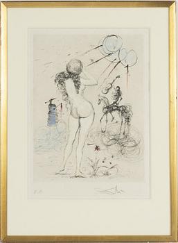 Salvador Dalí, coloured etching, signed E.A.