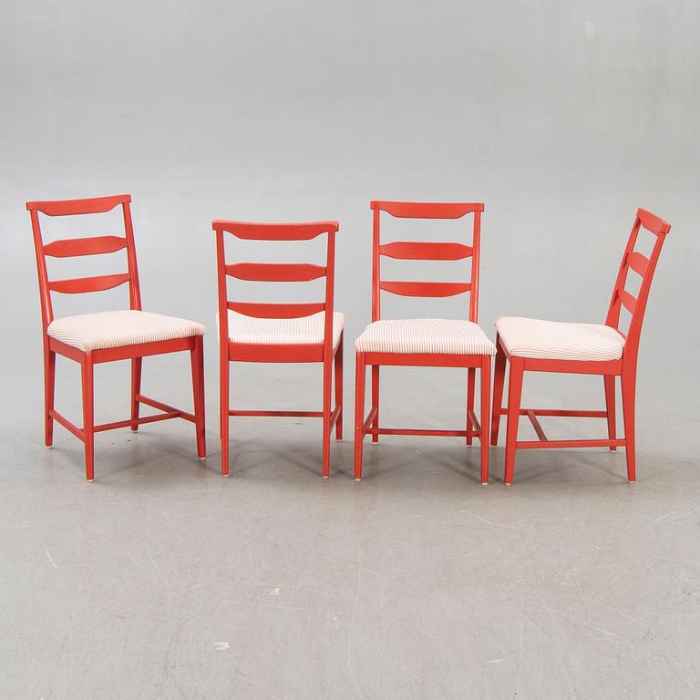 A set of four Carl Malmsten vapensmeden chairs later part of the 20th century.