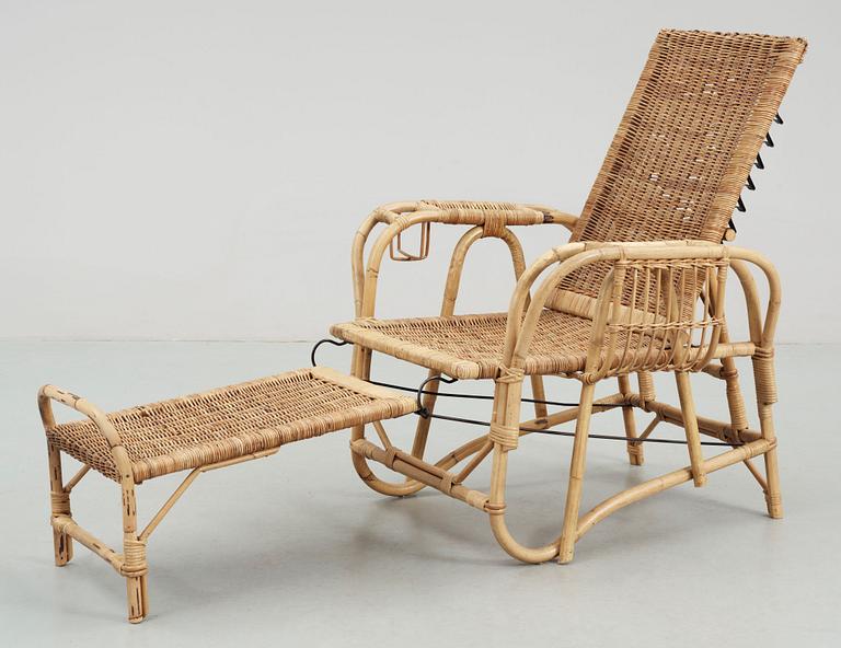 SOLSTOL med FOTSTÖD, rotting, 1900-tal.