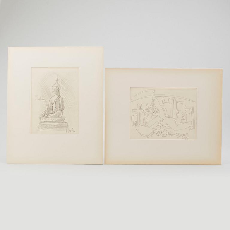 LARS ENGLUND, Pencil, 2, signed and dated -49.