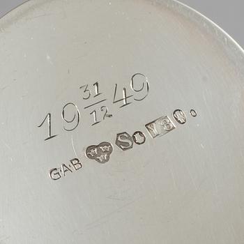PARTI SILVER, 9 delar, Sverige samt svenska importstämplar, omkring 1900-talets mitt, vikt 457 gram.