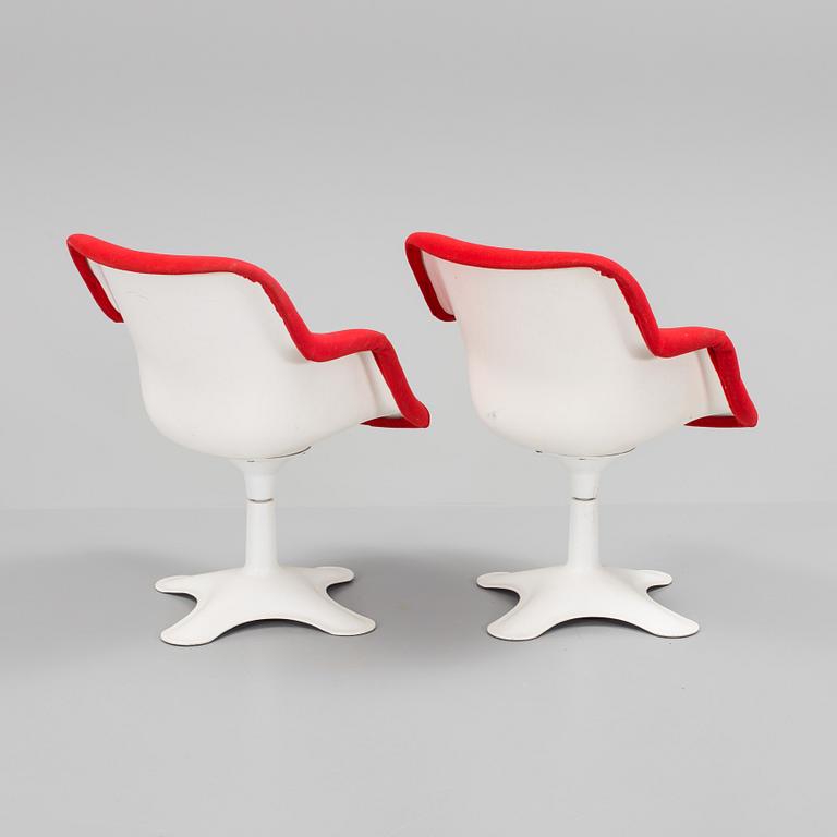 YRJÖ KUKKAPURO, a pair of 'Karuselli' armchairs from Haimi, Finland, 1980's.