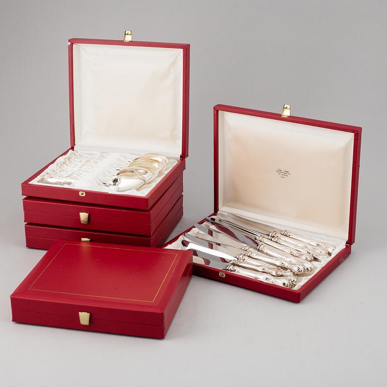 GAB, a part 'Prins Albert' silver cutlery, Stockholm, 1980/90s (64 pieces).