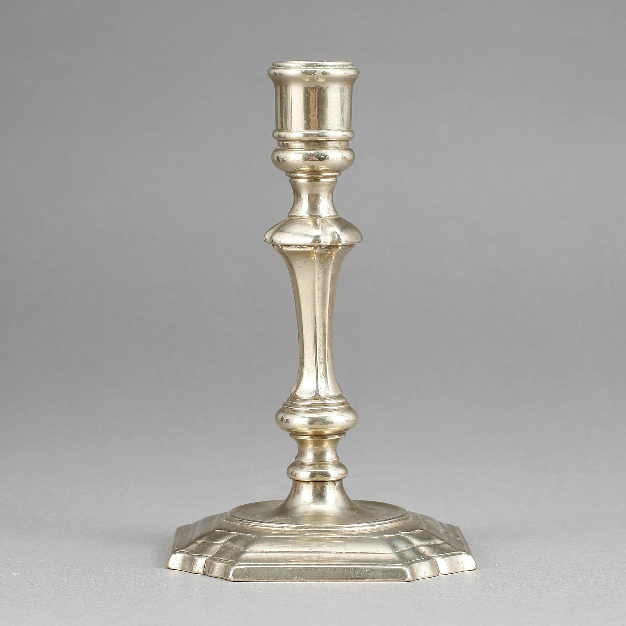 LJUSSTAKE, mässing, senbarock, 1700-talets mitt.