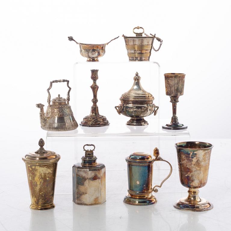 "The Swedish silver treasure", 10 miniatures, silver, GAB, Eskilstuna 1980-1983.