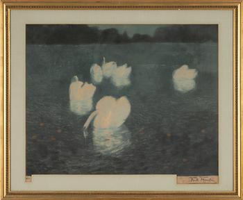 Frits Thaulow, etching in colours. Signed. and numbered 180 in pencil.