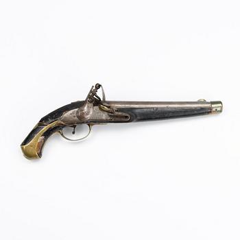 A Russian flintlock pistol, model 1809.