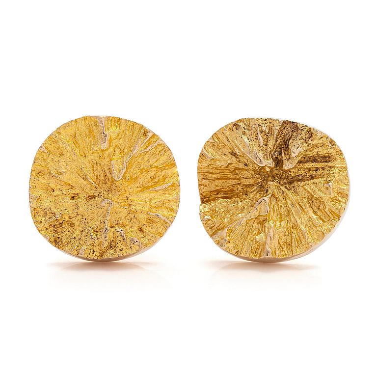 Björn Weckström, a pair of 14K gold cufflinks, 'Devil's Wheel*, Lapponia 1969.