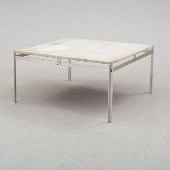 A metal coffee table with marble top, 1970s.