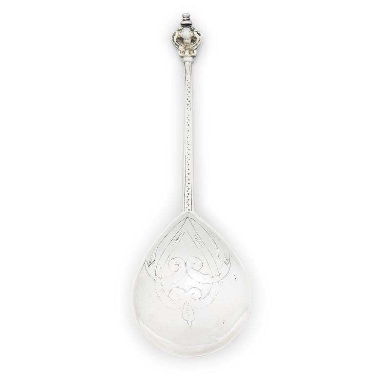 A Swedish silver spoon, probably Anders Andersson Amour (1684-1692), Stockholm.
