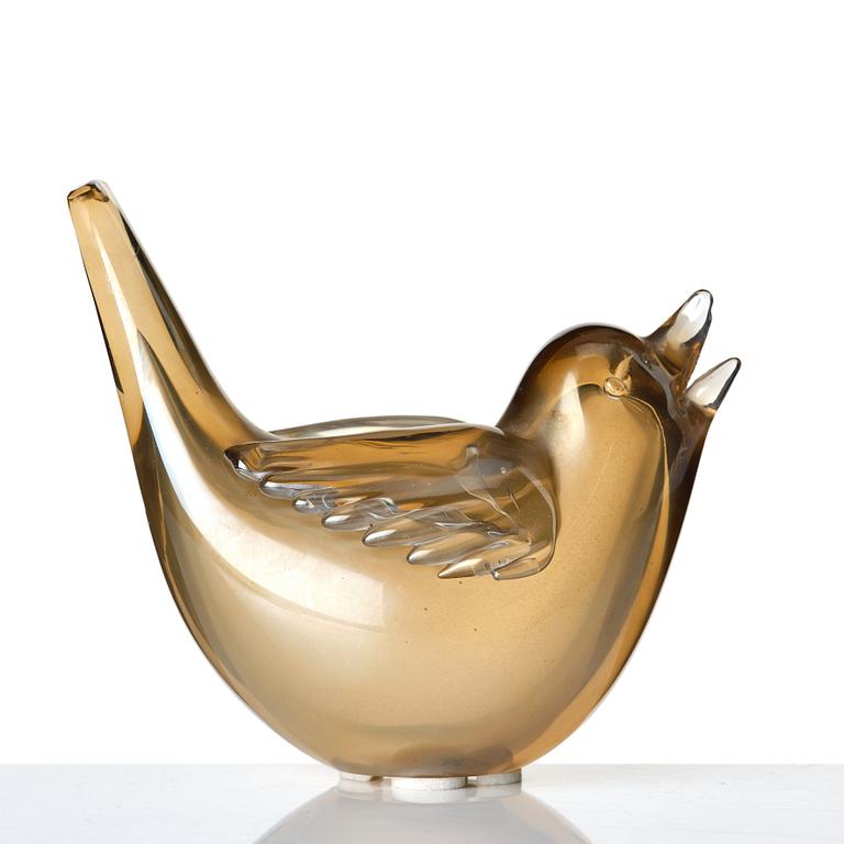 Tyra Lundgren, a glass sculpture of a bird, Venini, Murano, model 2627, ca 1937-38.