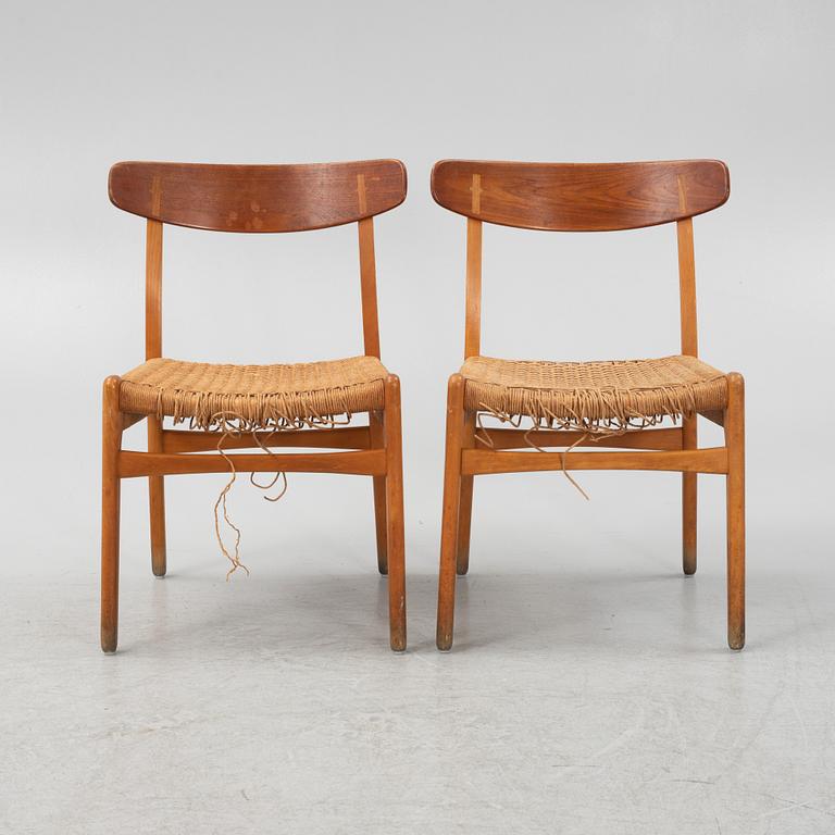 Hans J. Wegner, five 'Spisestolen/CH-23", Ljungströms Möbler, Mariestad, 1960's/70's.