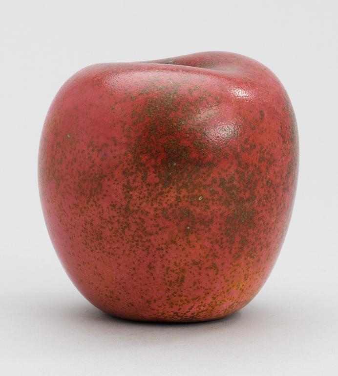 A Hans Hedberg faience apple, Biot, France.