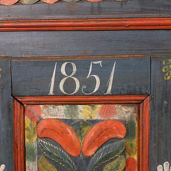 Gift cabinet, folk art, Skåne, painted date 1851.