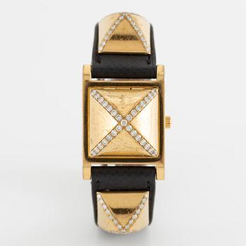 Hermès, Paris, Medor, armbandsur, 23 x 23 (32) mm.