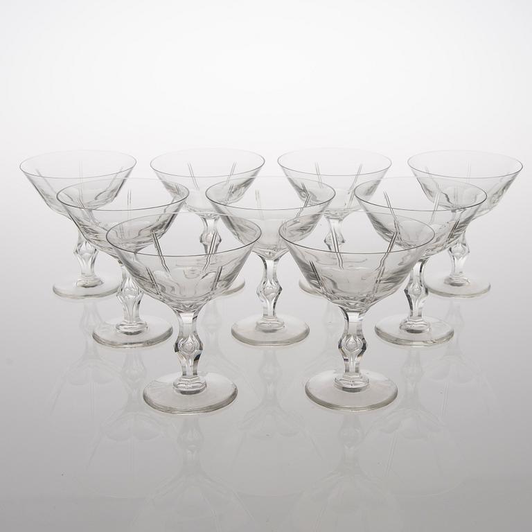 A 72-piece set of footed glassware from the first half of the 20th Century.