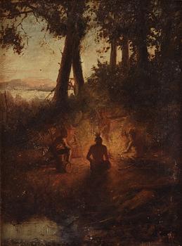 Okänd konstnär, Vid lägerelden.