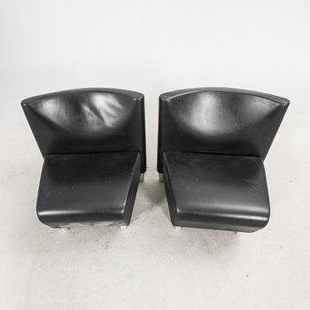 A set of eight leather easychairs by Erik Jørgensen Møbelfabrik, Svendborg, Denmark.