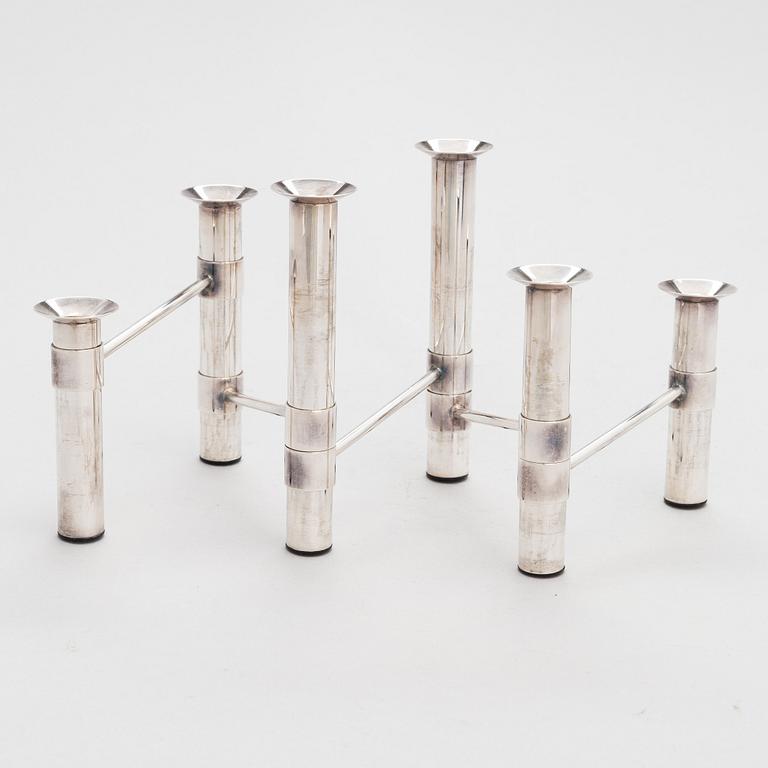 Tapio Wirkkala,  a silver 'Nonstop' candelabrum TW 432, numbered 57/90, Kultakeskus, Hämeenlinna 2007.