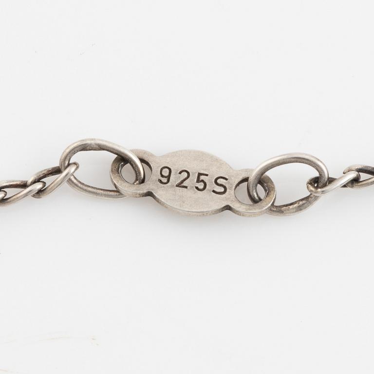 Jacqueline Rabun, pendant with chain, silver, "Cave pendant", Georg Jensen, Denmark.