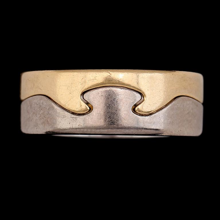 RING, 18K guld/vitguld med diamanter, "Fusion", Nina Koppel, Georg Jensen, Danmark. Total vikt ca 17 g.