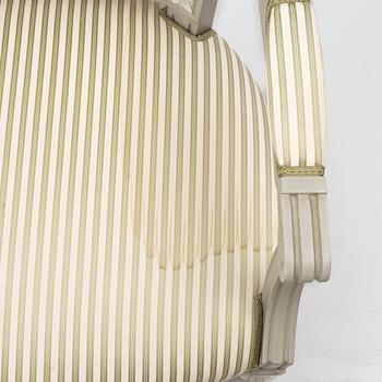 Armchairs, 5 in the Gustavian style, 20th century.