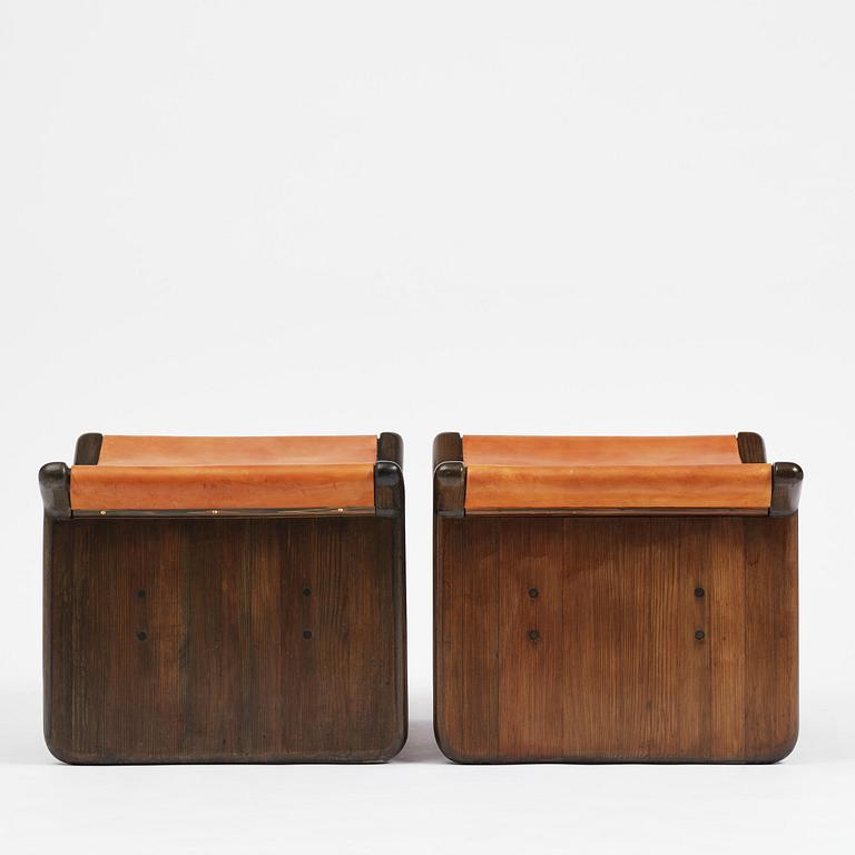 Tapio Wirkkala, a pair of stools, executed by Reino Huotari, Finland, 1981, for the Finnish Glass Museum.