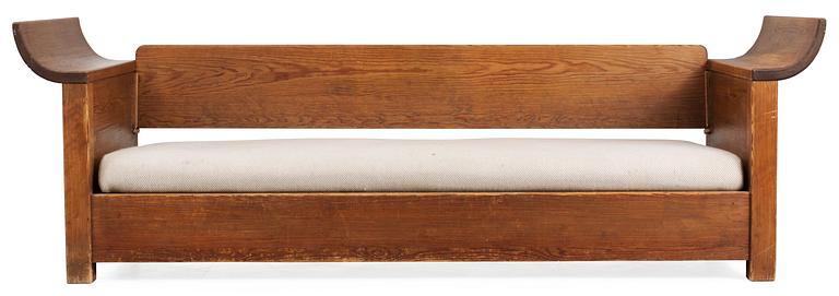 An Axel-Einar Hjorth pine sofa/bed  'Sandhamn' by Nordiska Kompaniet, ca 1929.