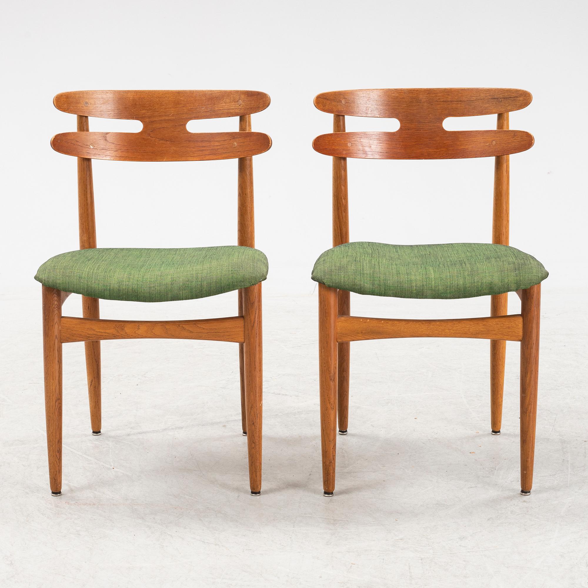 Johannes Andersen, a set of 6 chairs for Bramin Denmark, 1960's.