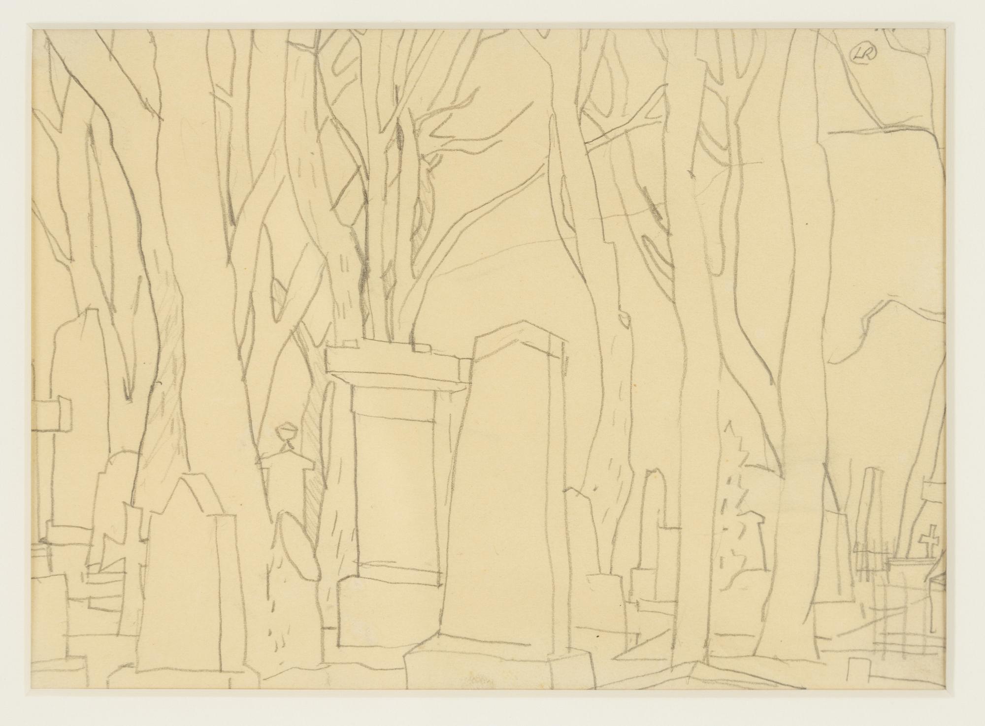 Lennart Rodhe, blyertsteckningar, 4 st, samramade, signerade och daterad -44.