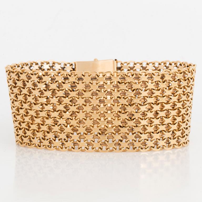 ARMBAND, 18K guld, x-länk.