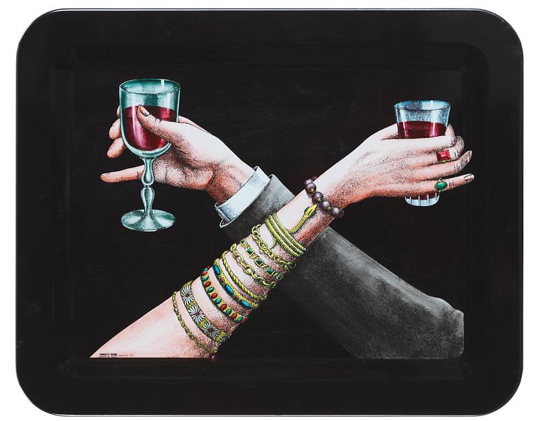 A Piero Fonasetti tray table, Milano, Italy.