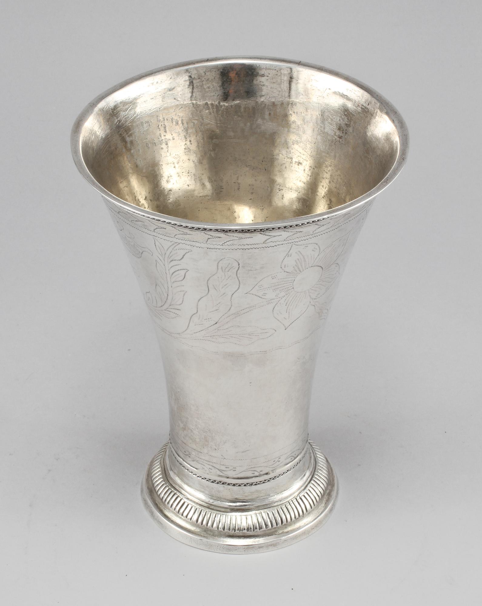 BÄGARE, silver, Lyberg, Borås, 1793. Vikt 409 gram.