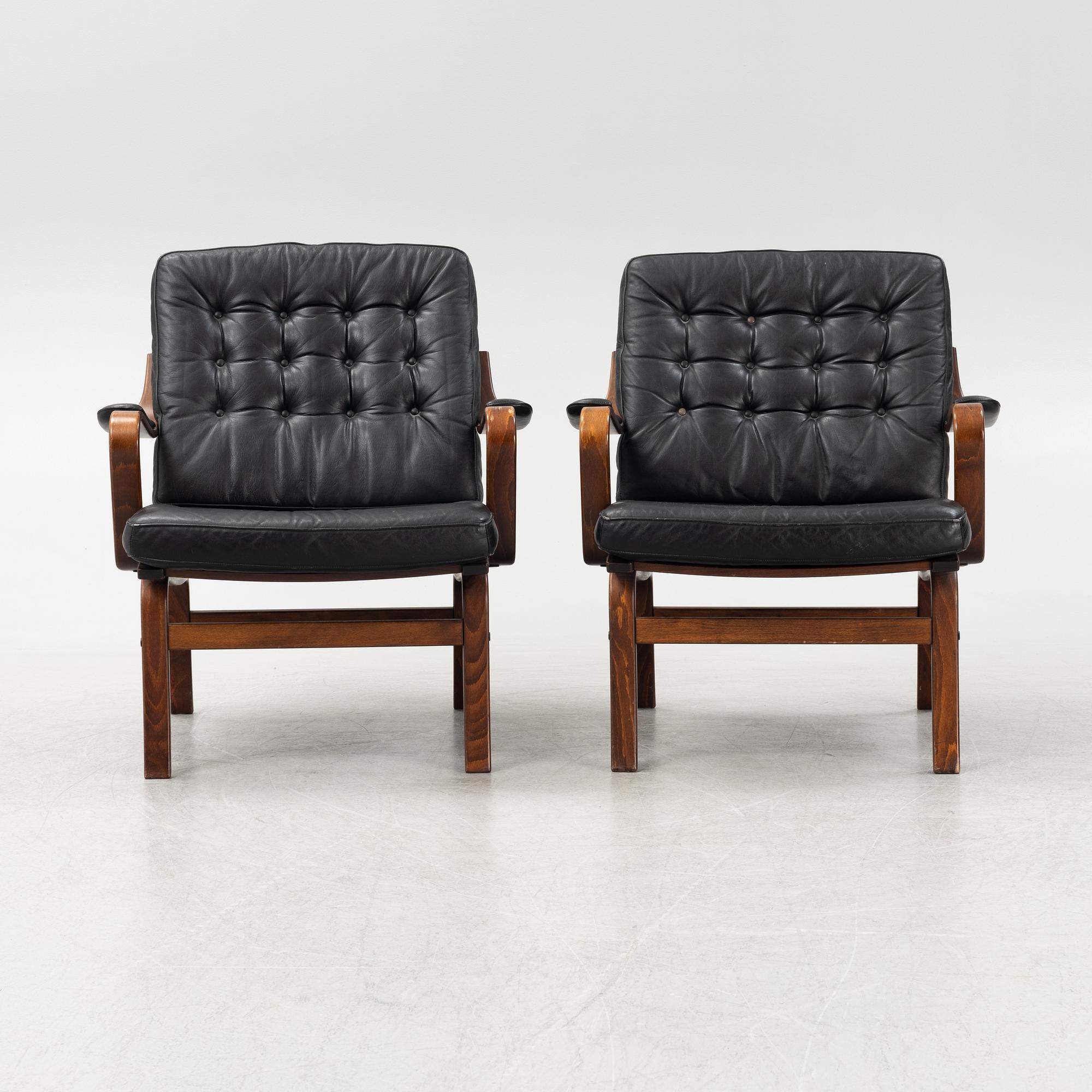 Karmstolar, ett par, Göte Möbler, Nässjö, 1900-talets andra hälft.