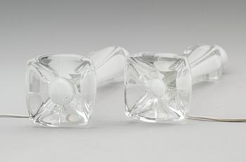 BORDSLAMPOR, 1 par, glas, Flygsfors.