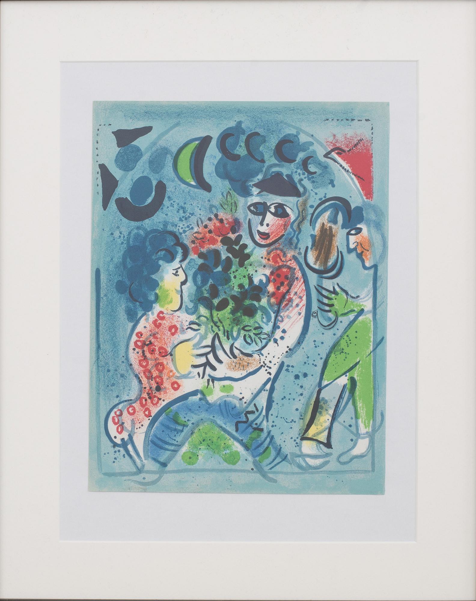 MARC CHAGALL, originalfärglitografi, utförd 1968.