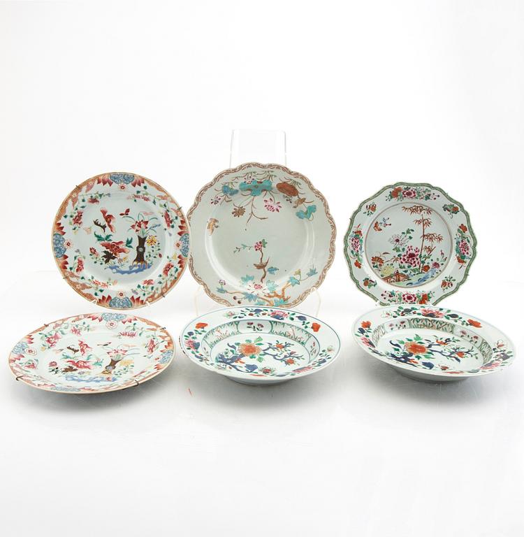 Tallrikar 6 st Kina 1700-tal porslin.