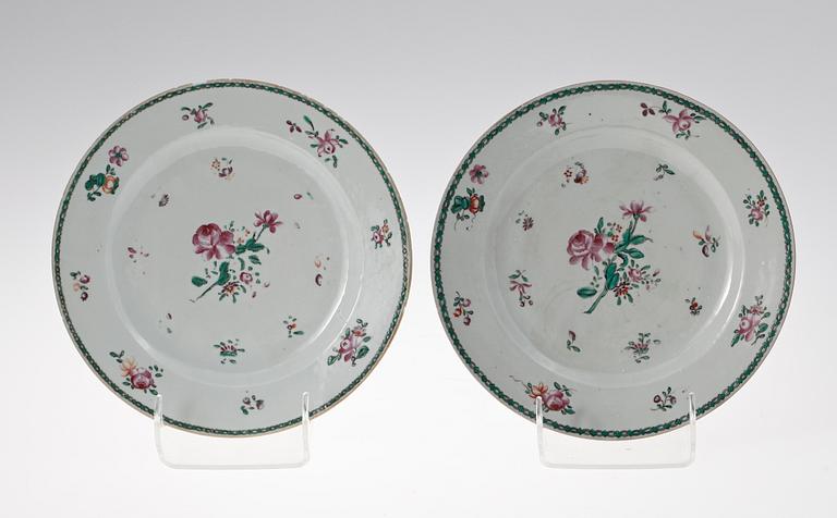 TALLRIKAR 6 st, porslin, Qianlong, Kina, 1700-tal.