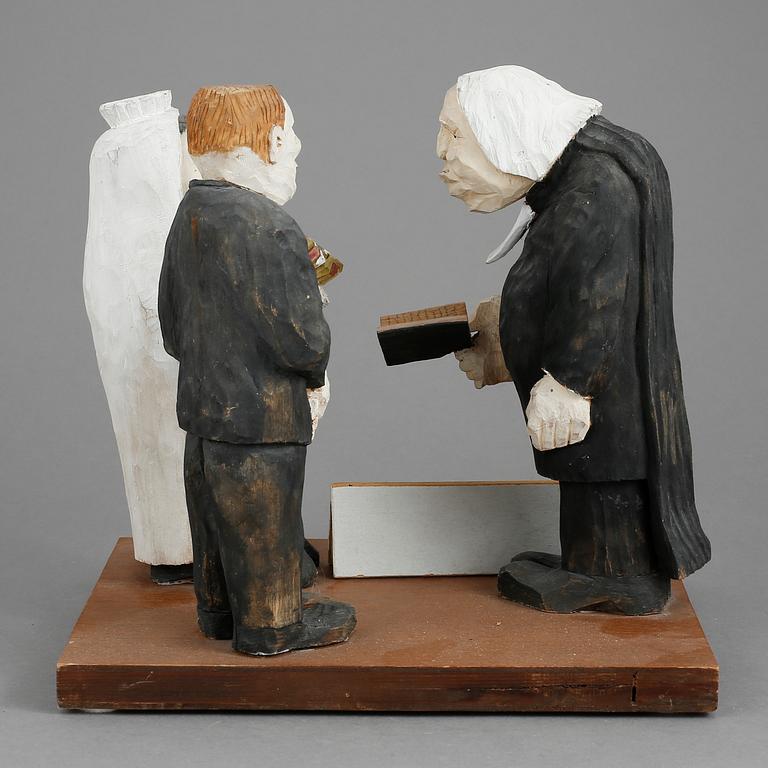 OKÄND KONSTNÄR, trä. John Ferneborg. Signerad och daterad 67.