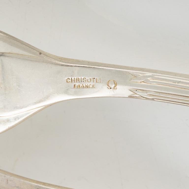 An 72-piece, silver plated culery, Chrisotel, France.