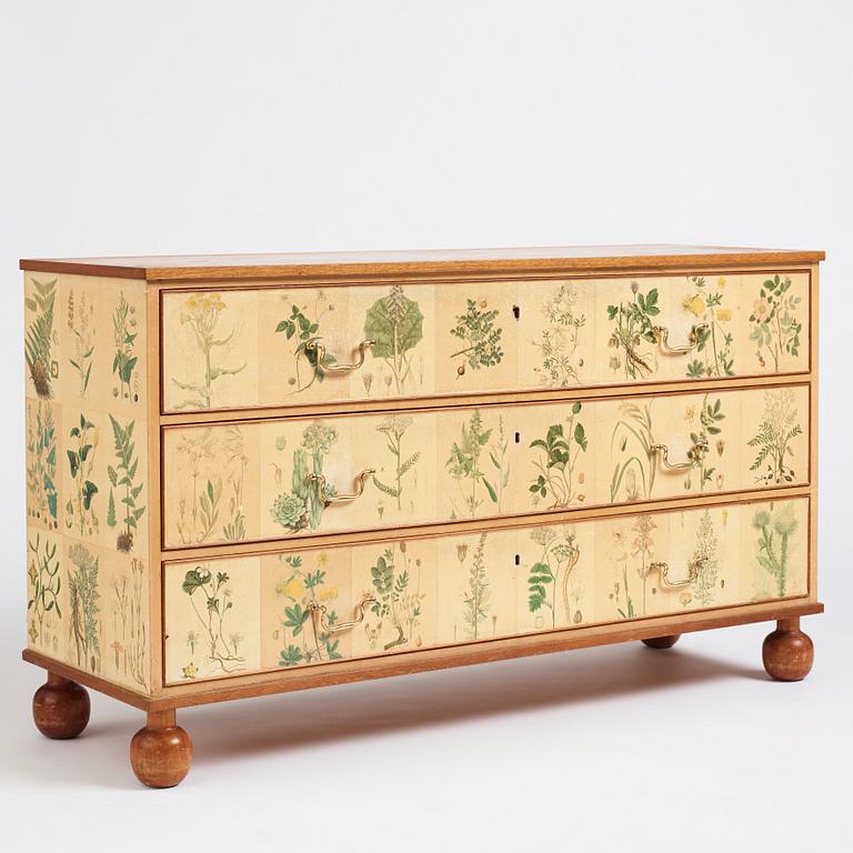 Josef Frank, a 'Flora' chest of drawers, Svenskt Tenn Sweden 1950s.