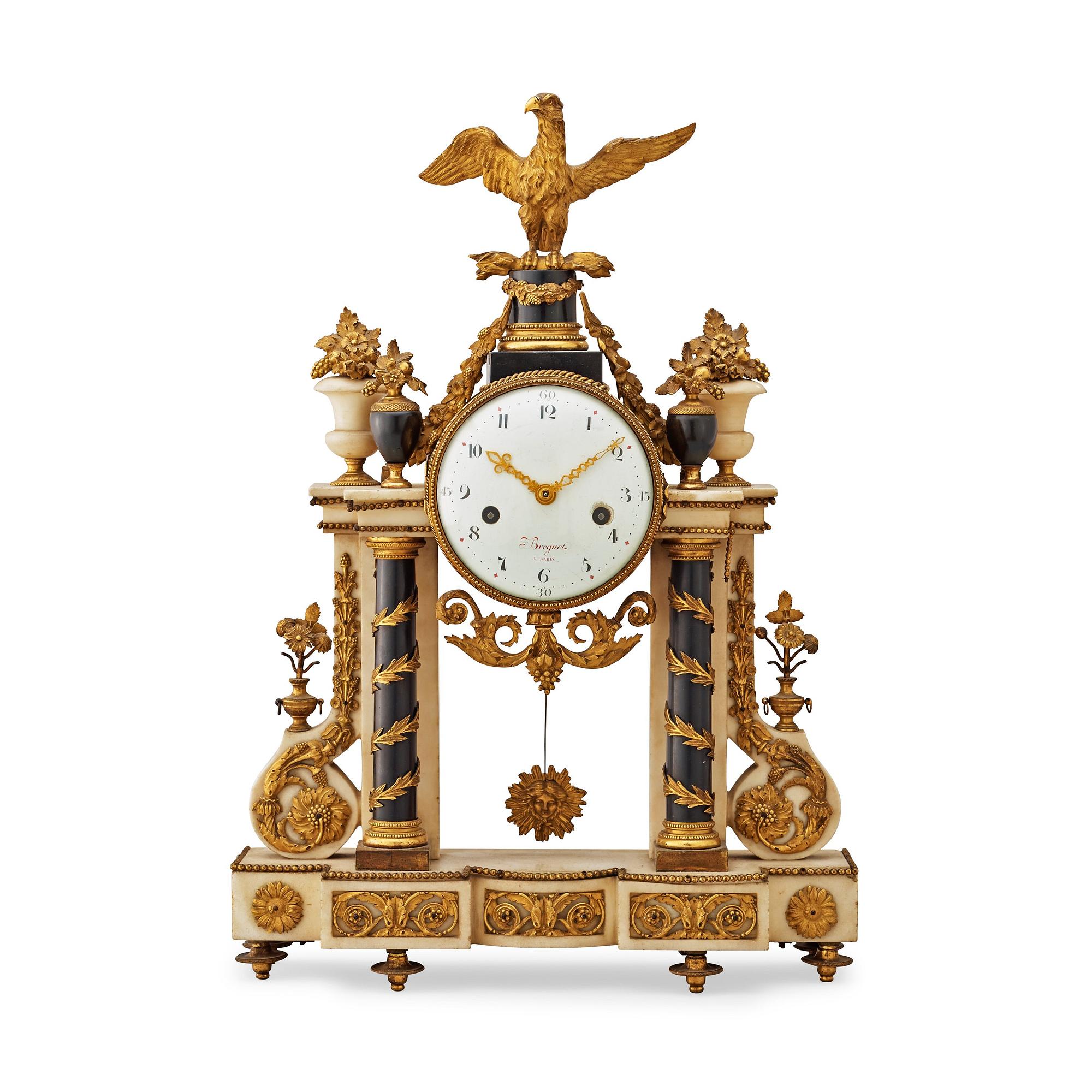 A Louis XVI late 18th century mantel clock.