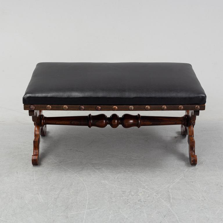 A rosewood bench, late 19th Century.